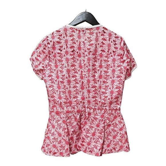 🌟70% OFF🌟NEW 🌟Michael Kors🌟Red Carved Cotton Short Sleeve Top - Picture 2 of 2